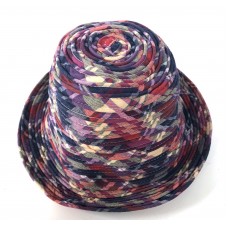 Liz Claiborne Mujers Bucket Hat Plaid Patchwork Ribbed Purple Blue Red  eb-70699196